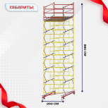 Вышка-тура  ВСП 2.0х2.0, Н-8.8м - stroymarket66.ru - Краснодар